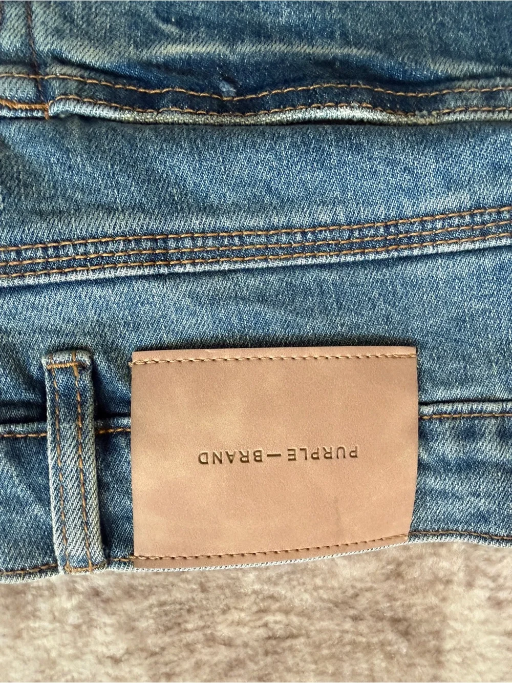 Purple Brand P001 Distressed Slim Fit Blue Denim Jeans Mens Size 34